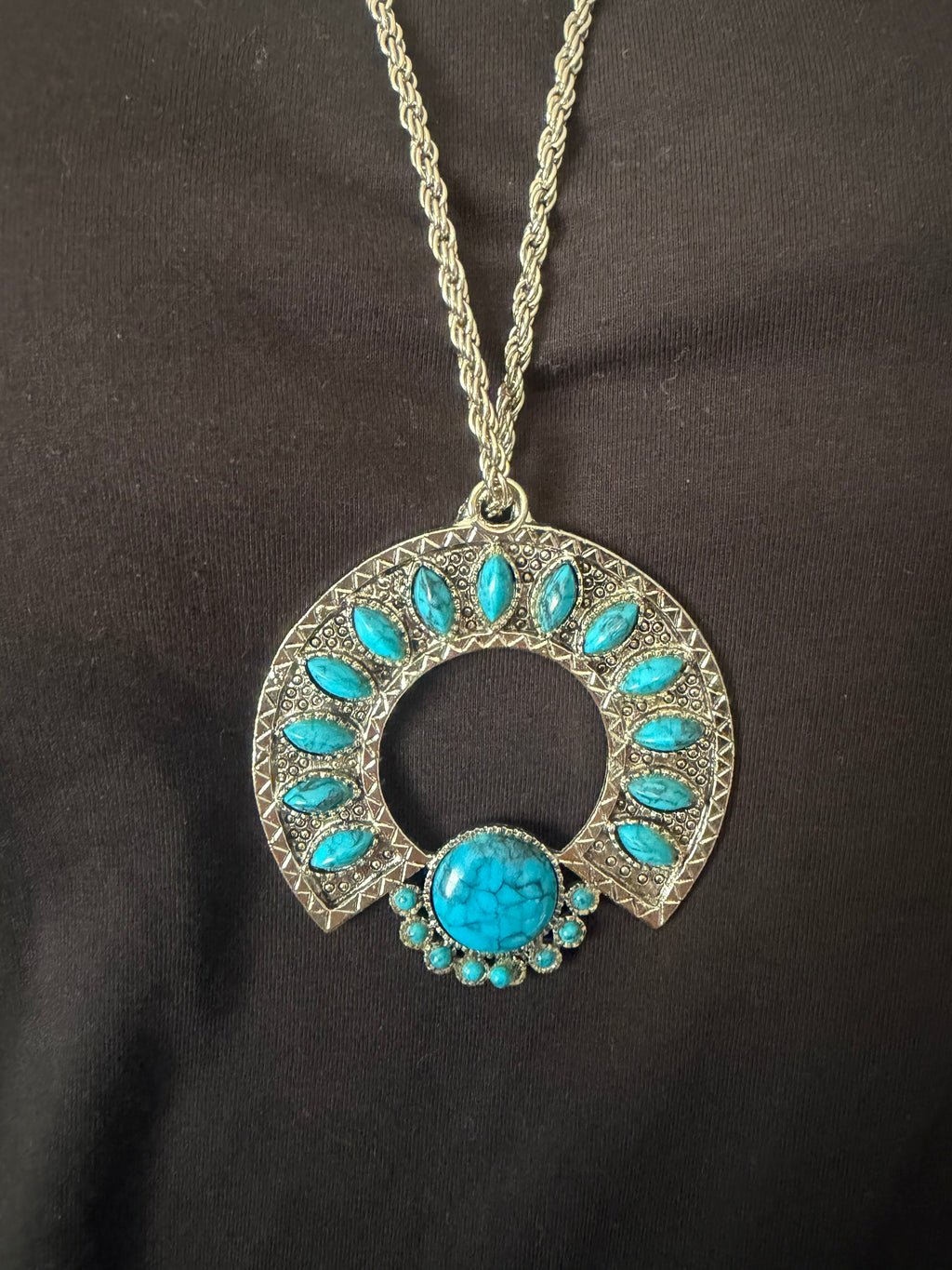 Turquoise with a Silver Chain